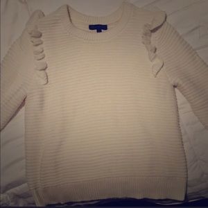 Ivory banana republic ruffle sweater